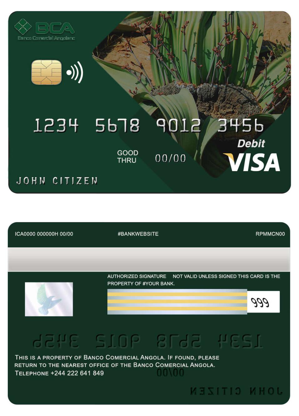 Download Angola Comercial  bank visa card Photoshop template